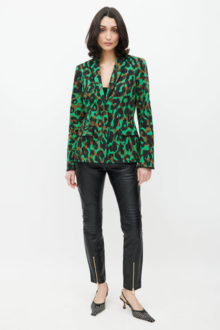 Versace Green & Multicolour Camo Blazer