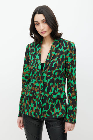 Versace Green & Multicolour Camo Blazer