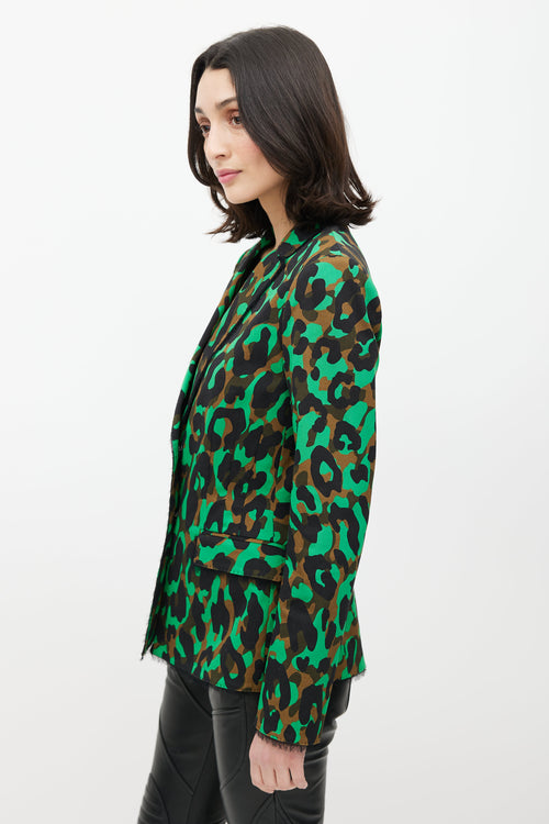 Versace Green & Multicolour Camo Blazer