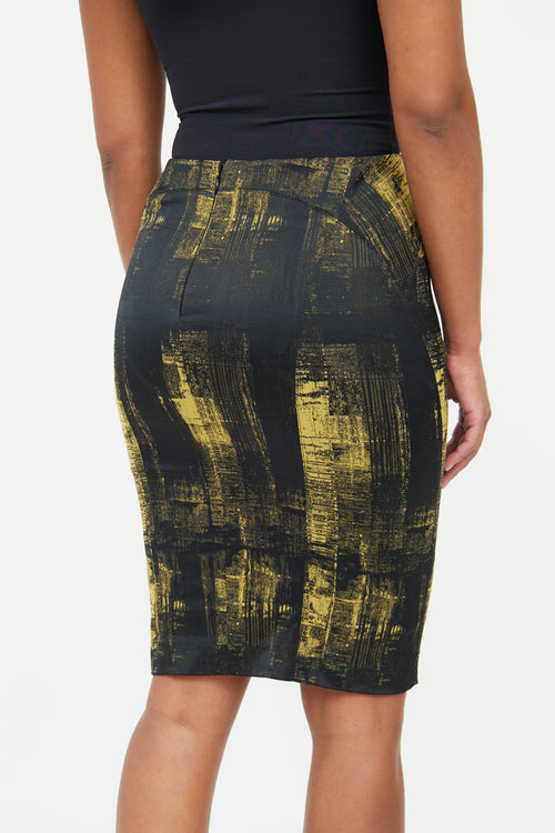 Versace Black & Gold Pencil Skirt