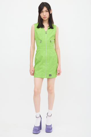 Versace Green Textured Shirt Dress