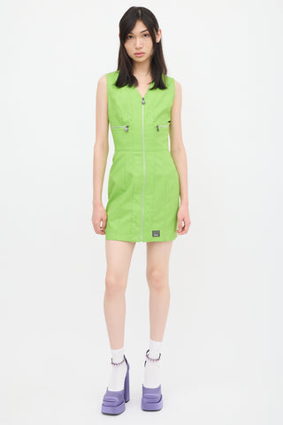 Versace Green Textured Shirt Dress