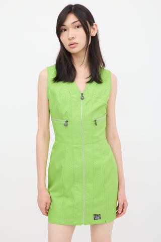 Versace Green Textured Shirt Dress