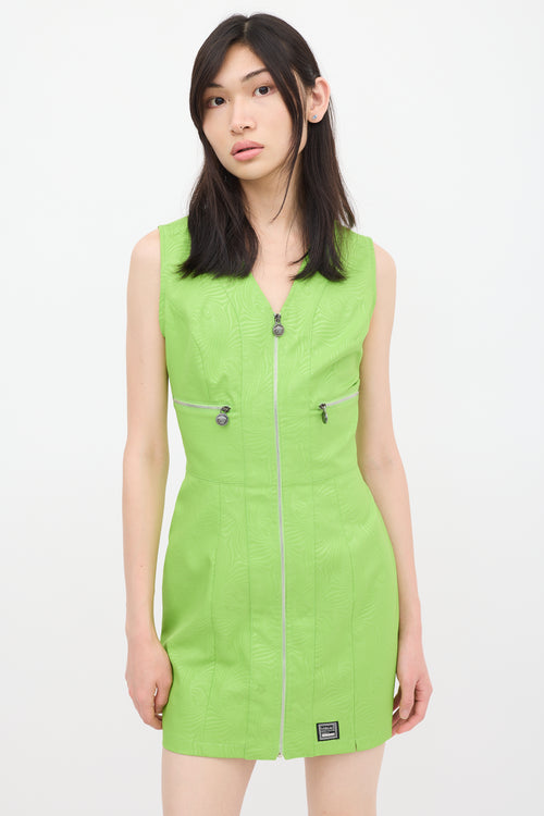 Versace // Green Textured Shirt Dress VSP Consignment Versace // Green Textured Shirt Dress VSP Consignment