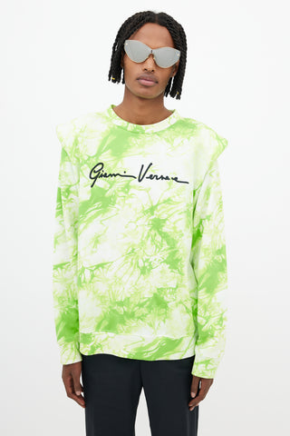 Versace Green & White Padded Logo Sweatshirt