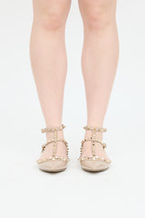 Valentino Poudre Patent Rockstud Flat