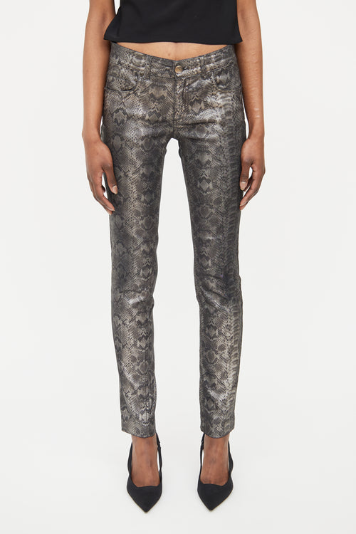 Versace Grey Sheen Pattern Pant
