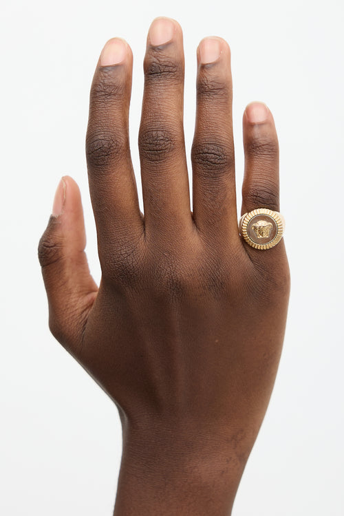 Versace Guilloche Medusa Ring