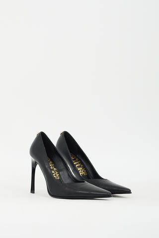 Versace Jeans Couture Black Leather Sadie Pump