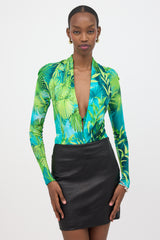 Versace Leaf Printed Bodysuit