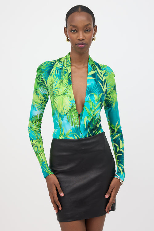 Versace Leaf Printed Bodysuit
