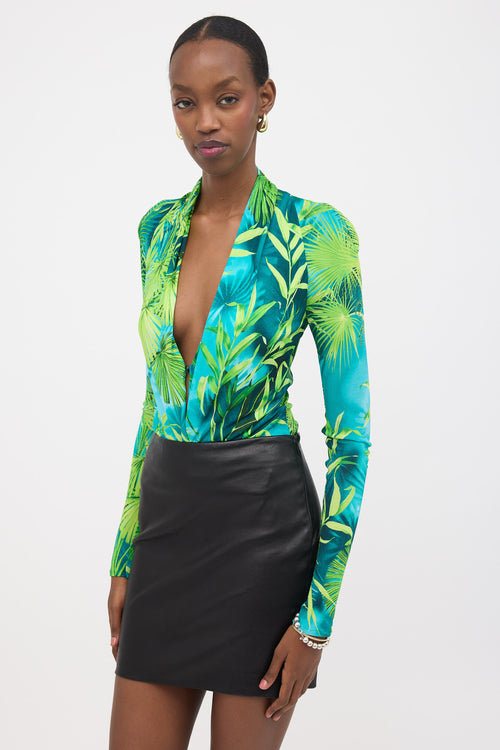 Versace Leaf Printed Bodysuit