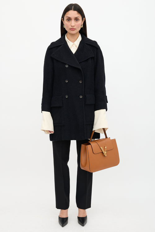 Versace Leather Virtus Top Handle Bag