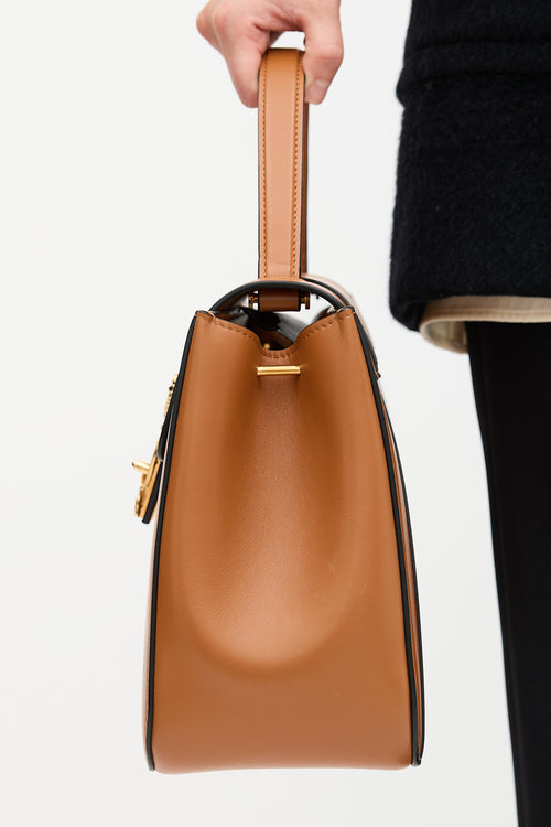 Versace Leather Virtus Top Handle Bag