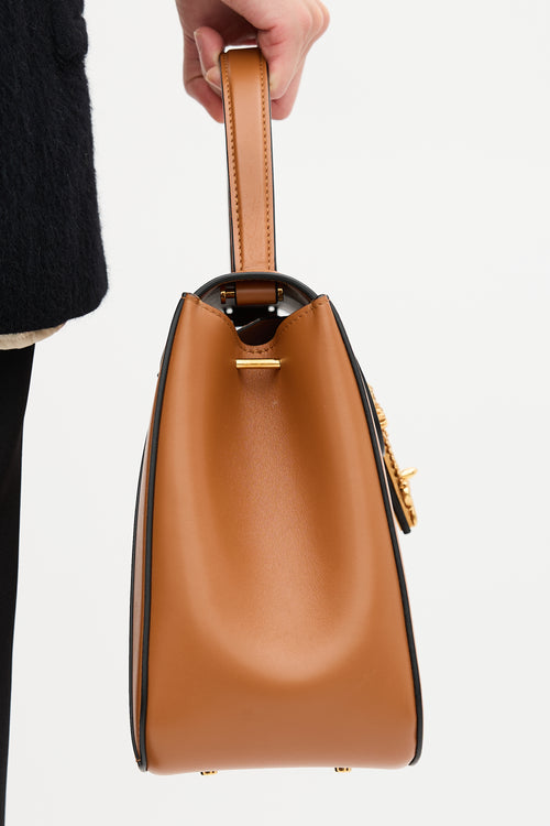 Versace Leather Virtus Top Handle Bag