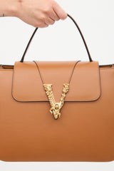 Versace Leather Virtus Top Handle Bag