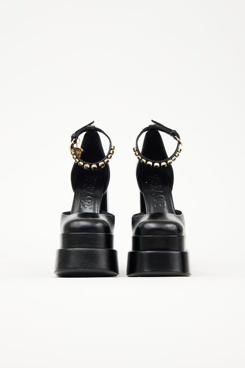 Versace Leather Medusa Aevitas Platform Heel
