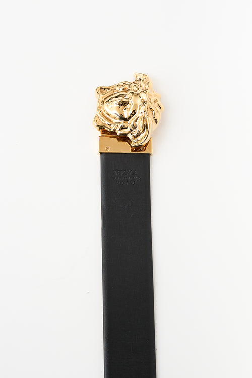Versace Leather Medusa Reversible Belt