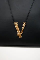 Versace Leather Virtus Shoulder Bag