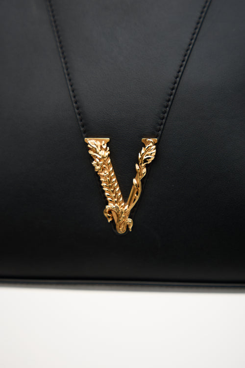 Versace Leather Virtus Shoulder Bag