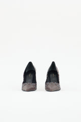 Versace Leather La Greca Signature Pump