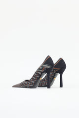Versace Leather La Greca Signature Pump