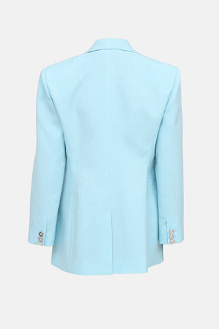 Versace Jacquard Logo Text Blazer