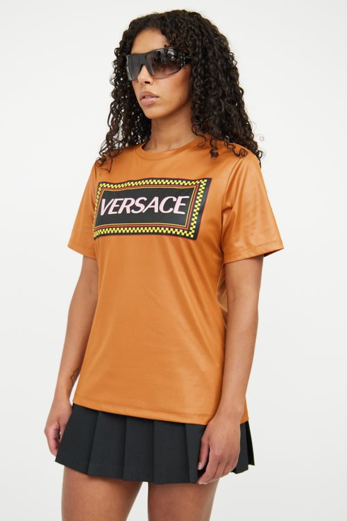Versace Orange Graphic Logo Top