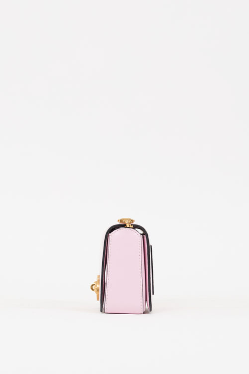 Versace Pink Leather Mini Icon Flap Bag