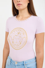 Versace Pink Studded Medusa T-Shirt