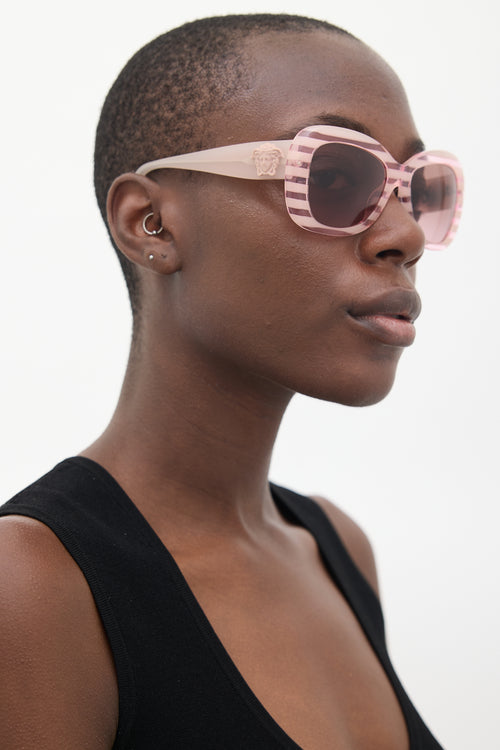 Versace Pink VE4317 Striped Sunglasses