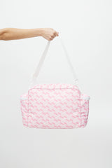 Versace Pink & White La Greca Diaper Bag