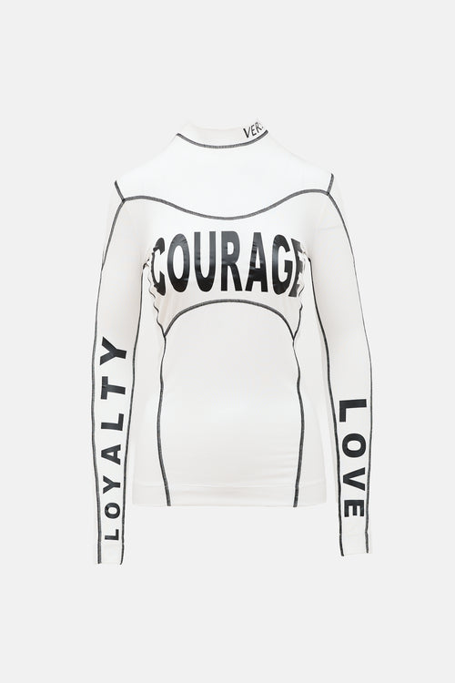 Printed Mock Neck Top