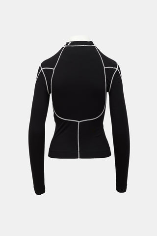 Printed Mock Neck Top