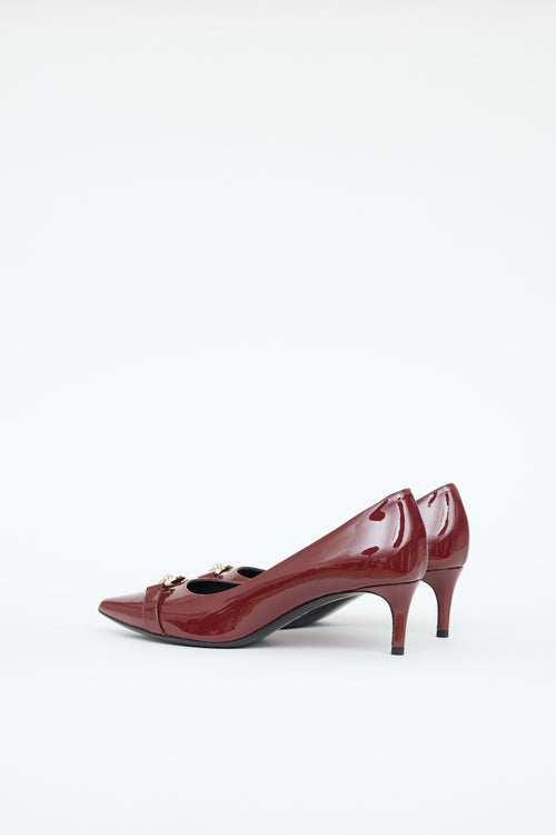 Versace Patent Leather Medusa Kitten Heel