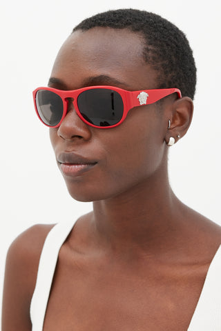Versace Red & Silver 4058 Sunglasses