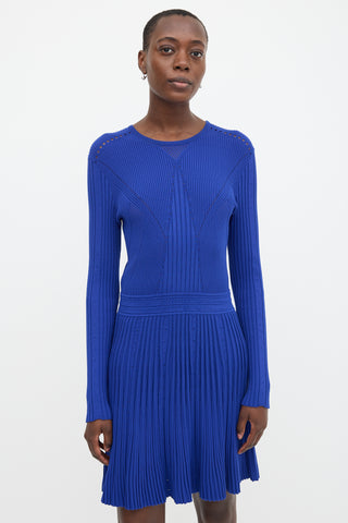 Versace Ribbed Knit Flare Dress