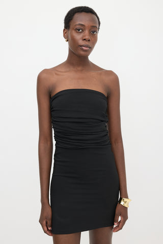Versace Ruched Sleeveless Mini Dress