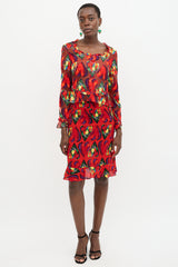 Versace SS 1997 Chiffon Heart Print Blouse