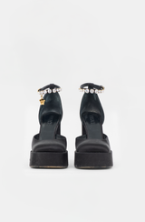 Versace Satin Aevitas Platform Sandal