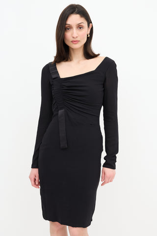 Versace Silk Ruched Dress