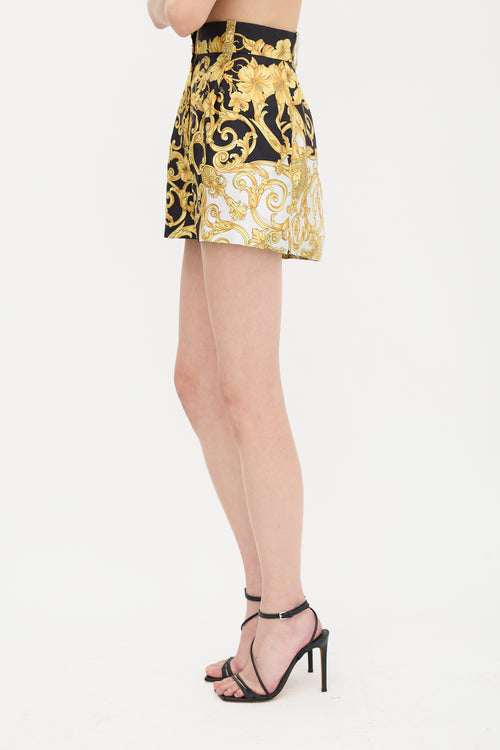 Versace Silk Baroque Printed Shorts