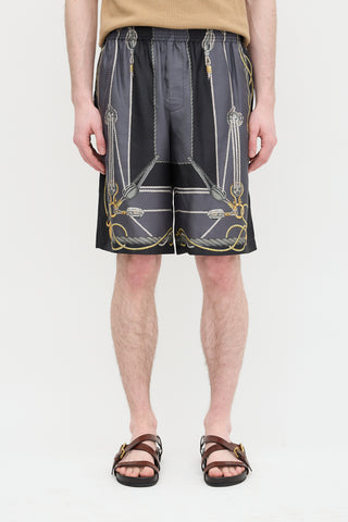 Versace Silk Nautical Print Shorts