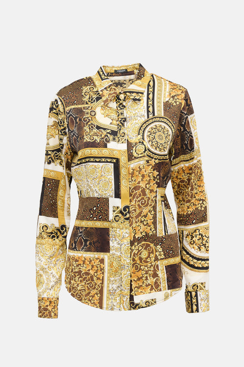 Versace Silk Satin Barocco Shirt