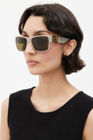 Versace Taupe MOD 4196 Rectangular Sunglasses