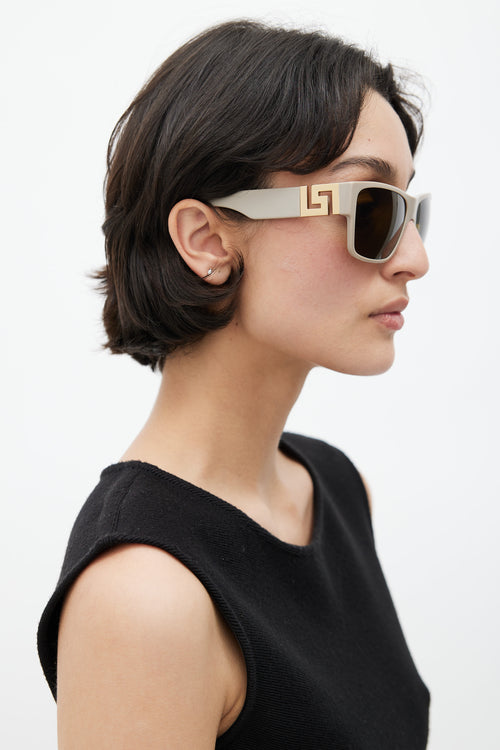 Versace Taupe MOD 4196 Rectangular Sunglasses