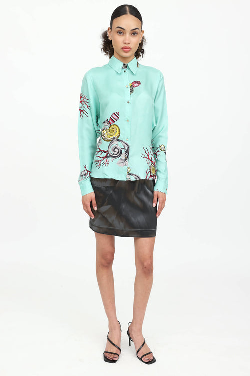 Versace Collection Silk Button Up Top
