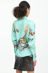 Versace Collection Silk Button Up Top