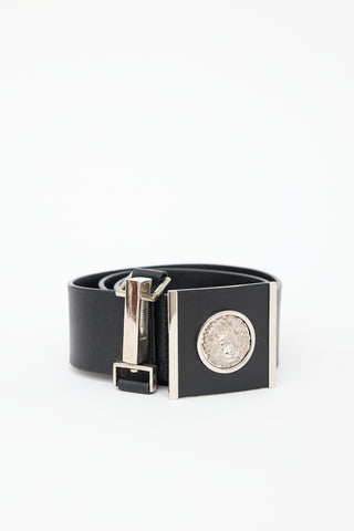 Versace Versus Black Leather Square Belt