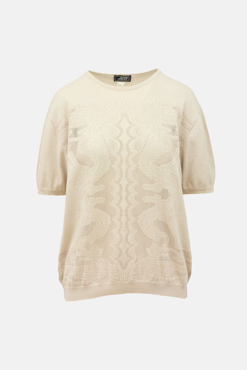 Versace Vintage Pointelle Knit Top